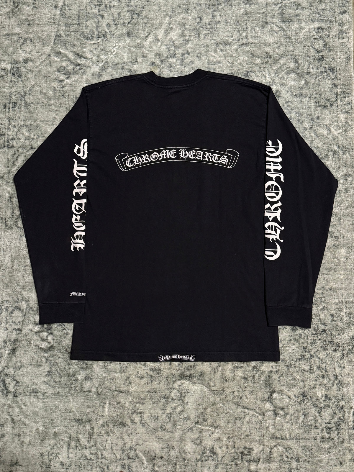Vintage Chrome Hearts Scroll Logo Long-Sleeve Pocket T-Shirt 🖤